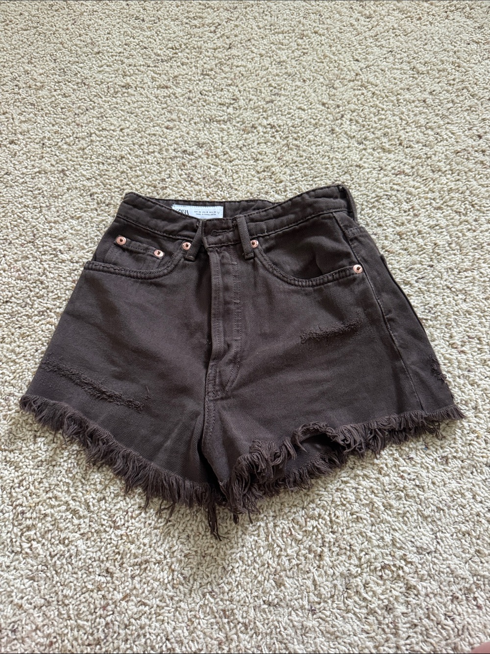 Zara brown denim shorts